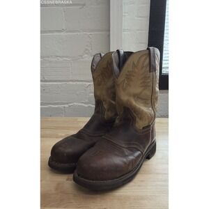 Justin Stampede Steel Toe EH Brown Western Work Boots WK4661 Men's Size 11.5 EE